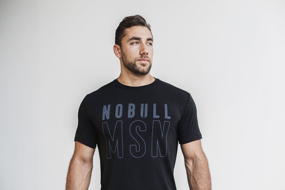 NOBULL Men's (Madison) Tee - Black - Ireland (5860RPYIH)